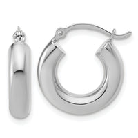 14k White Gold Polished 4mm x 17mm Lightweight Tube Earrings-T1173L