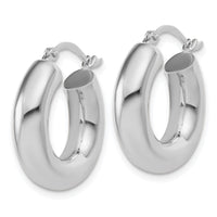 14k White Gold Polished 5mm x 20mm Lightweight Hoop Earrings-T1174L