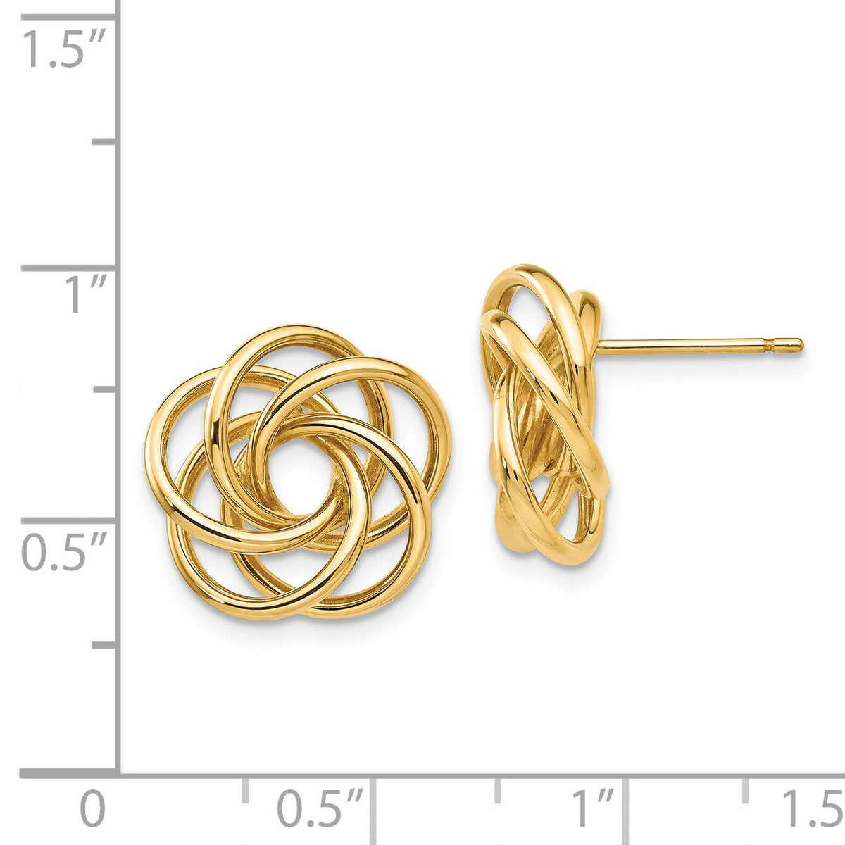 14k Polished Love Knot Post Earrings-T564