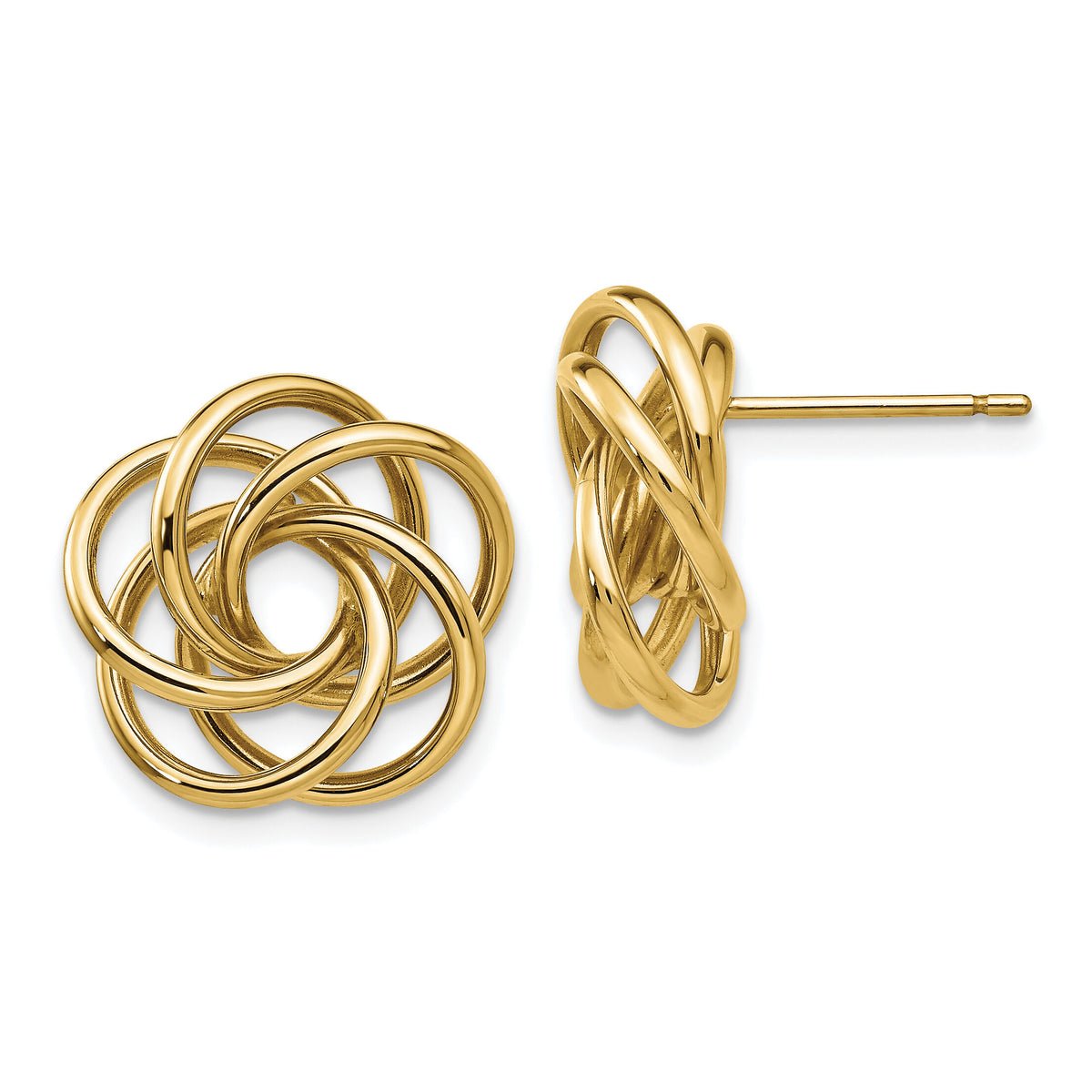 14k Polished Love Knot Post Earrings-T564