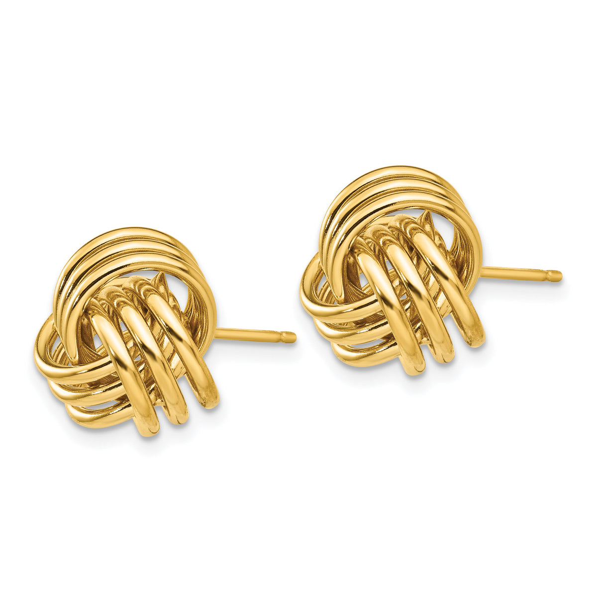 14k Polished Triple Knot Post Earrings-T570