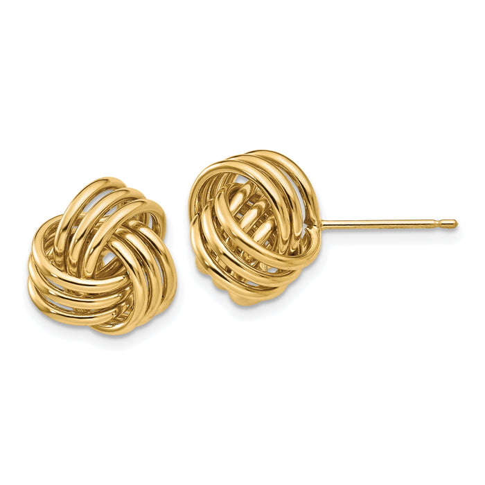 14k Polished Triple Knot Post Earrings-T570
