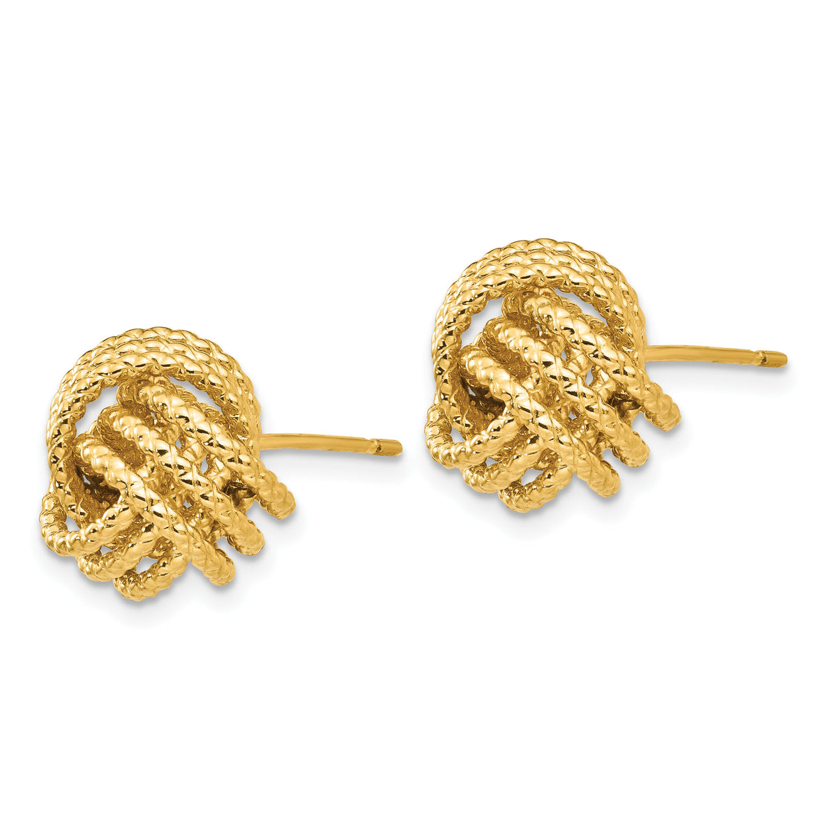 14k Polished & Twisted Love Knot Post Earrings-T571