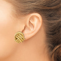 14k Polished & Twisted Love Knot Post Earrings-T571