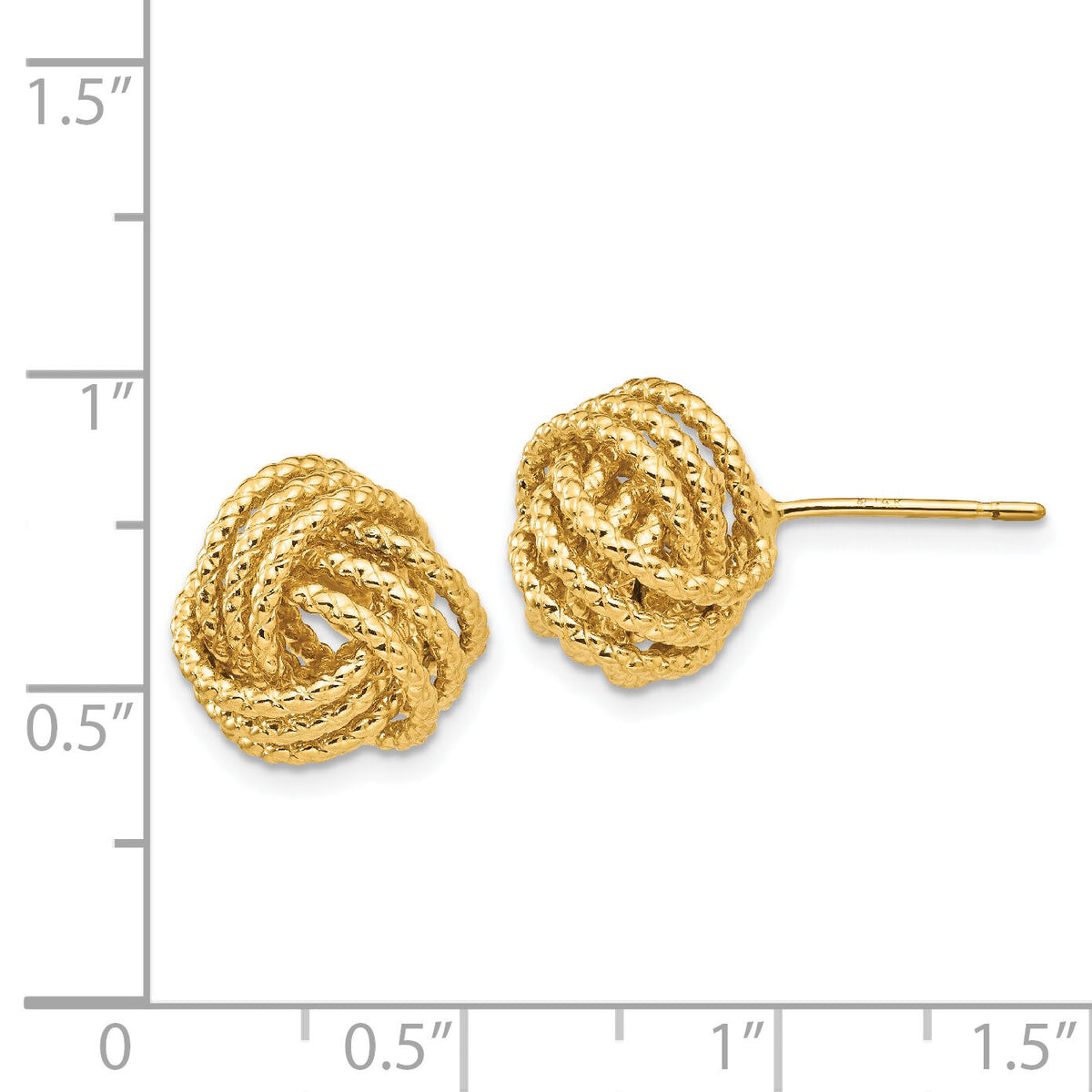 14k Polished & Twisted Love Knot Post Earrings-T571