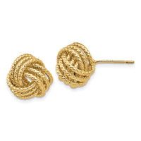 14k Polished & Twisted Love Knot Post Earrings-T571