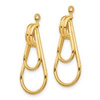 14k Polished Double Teardrop Earring Jackets-T581J