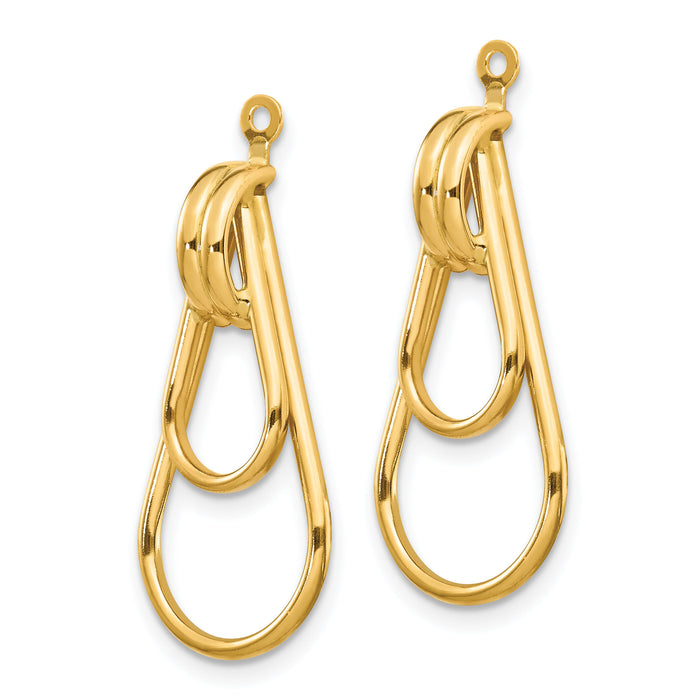 14k Polished Double Teardrop Earring Jackets-T581J