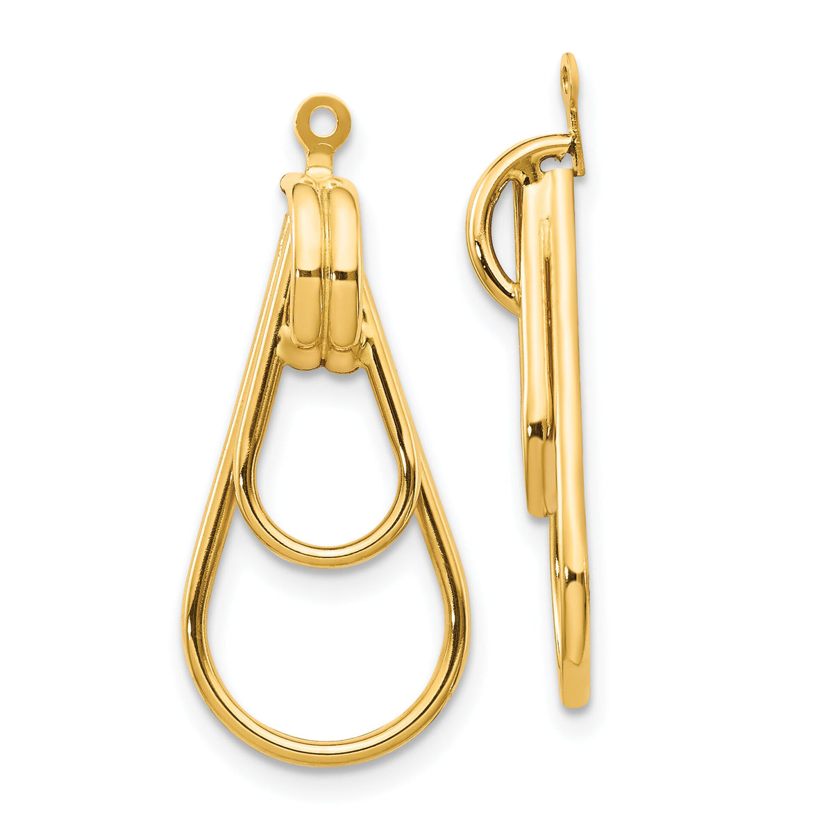 14k Polished Double Teardrop Earring Jackets-T581J