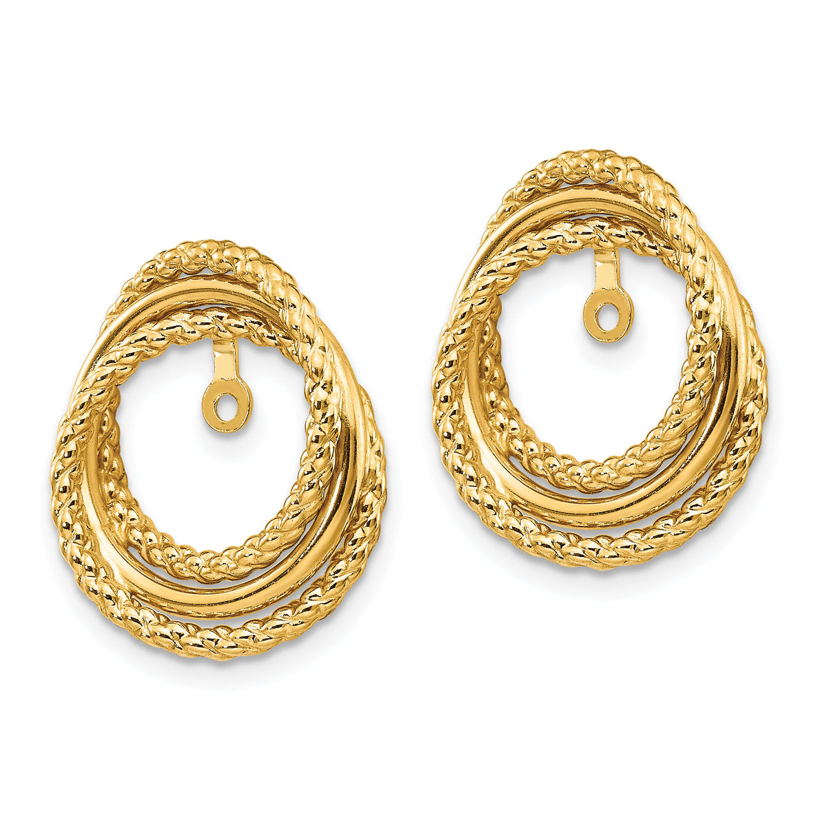 14k Polished & Twisted Fancy Earring Jackets-T585J