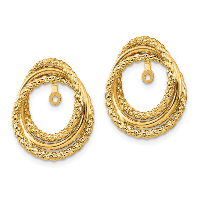 14k Polished & Twisted Fancy Earring Jackets-T585J