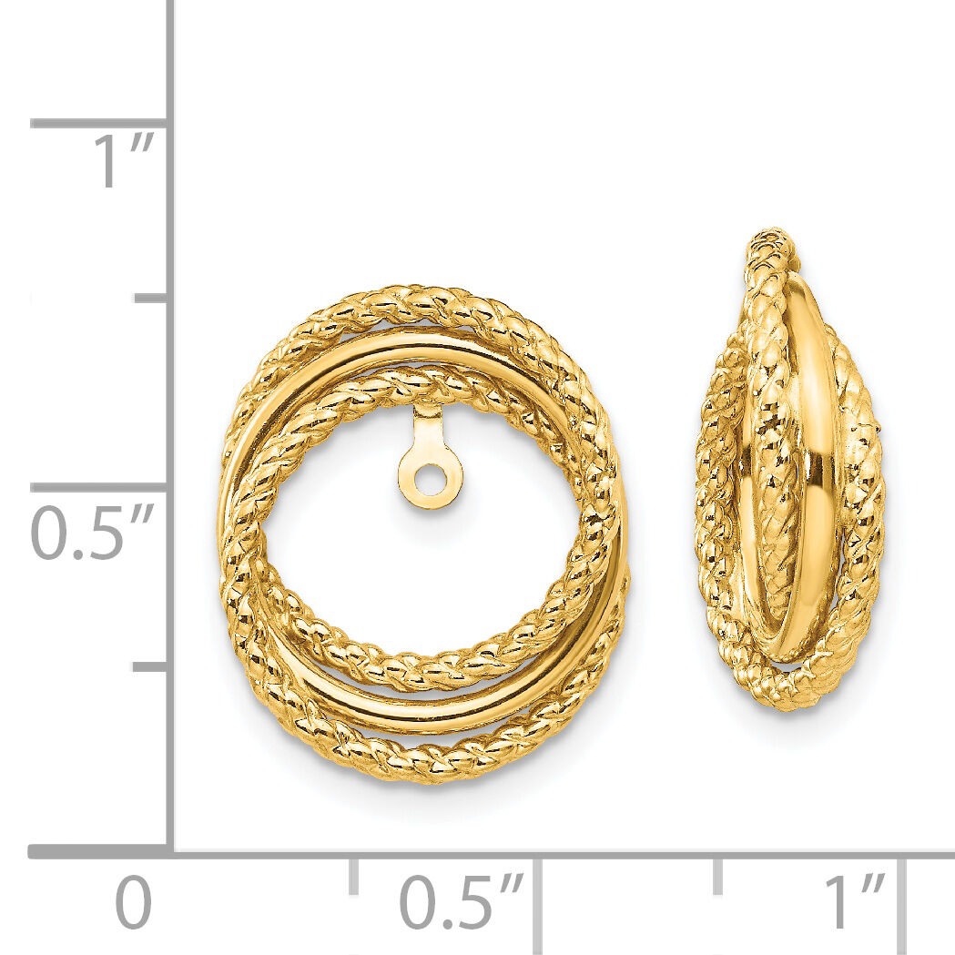 14k Polished & Twisted Fancy Earring Jackets-T585J