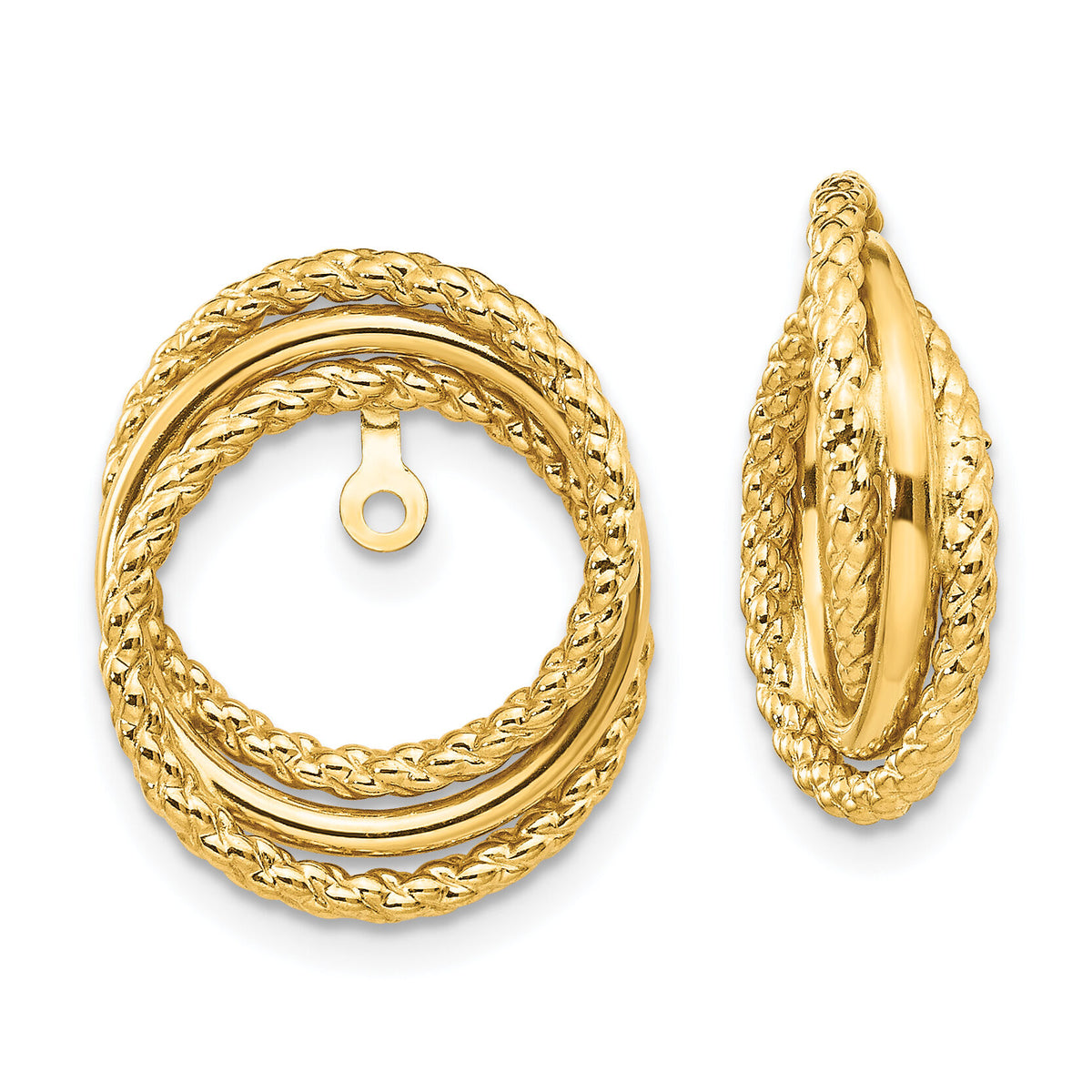 14k Polished & Twisted Fancy Earring Jackets-T585J