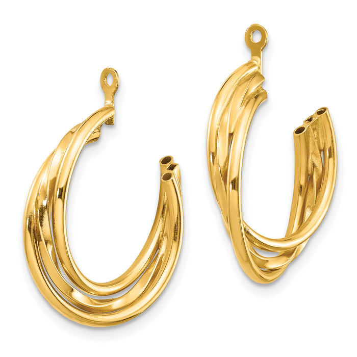 14k Polished Hoop Earring Jackets-T754J
