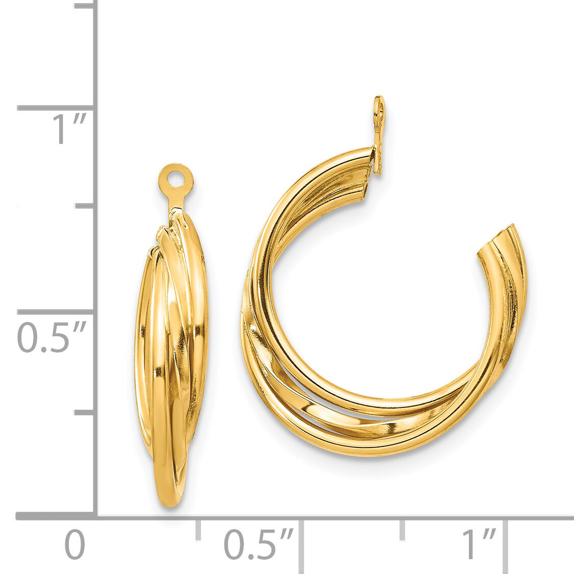 14k Polished Hoop Earring Jackets-T754J