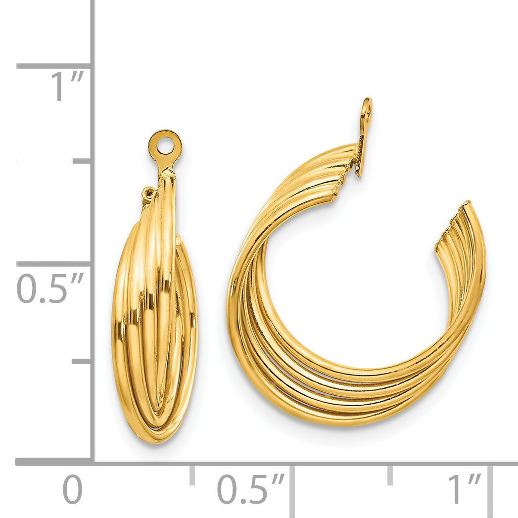 14k Polished Hoop Earring Jackets-T755J