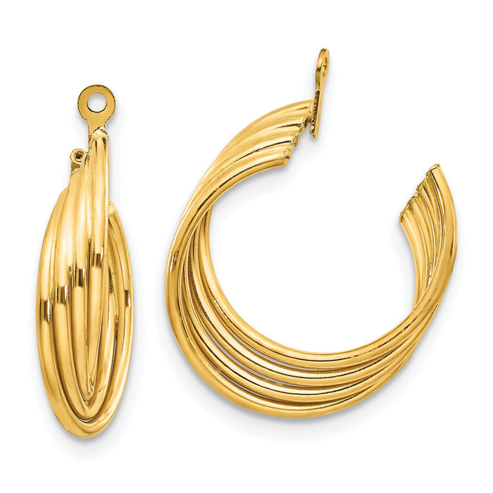 14k Polished Hoop Earring Jackets-T755J