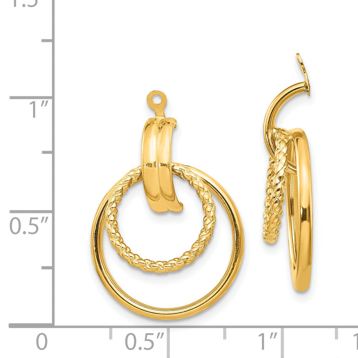 14k Polished & Twisted Fancy Earring Jackets-T757J