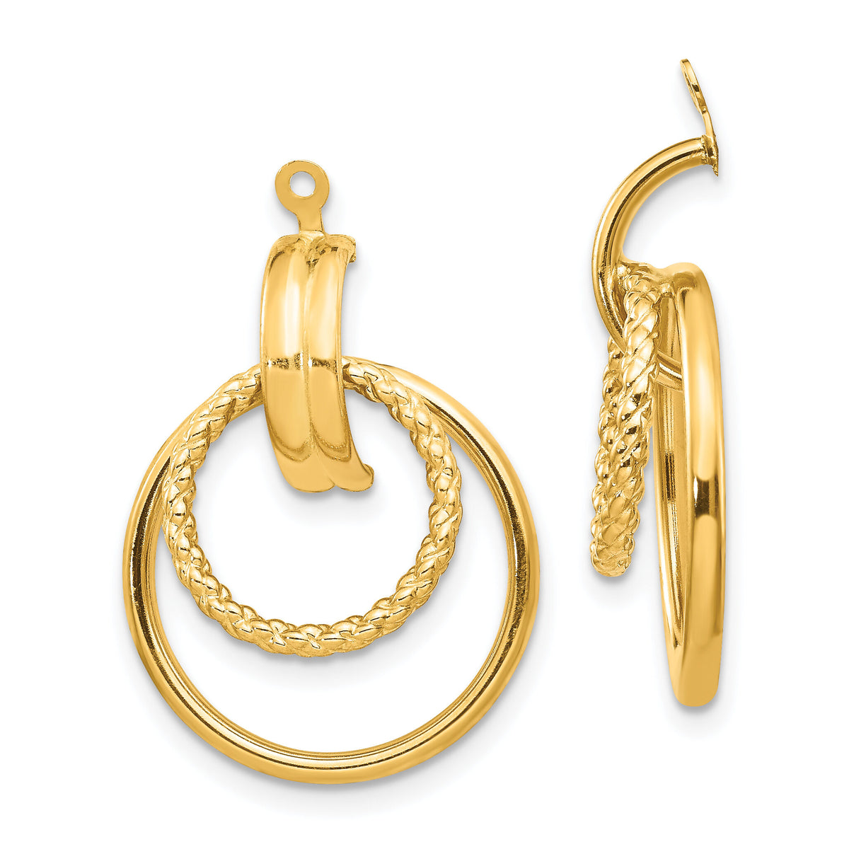 14k Polished & Twisted Fancy Earring Jackets-T757J