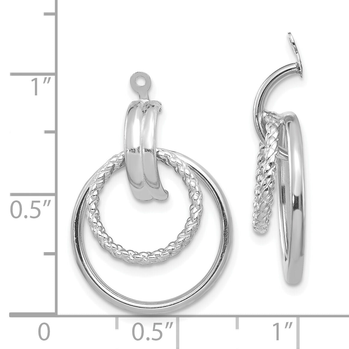 14K White Gold Polished & Twisted Fancy Earring Jackets-T757JW