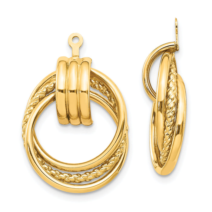 14k Polished Fancy Earring Jackets-T760