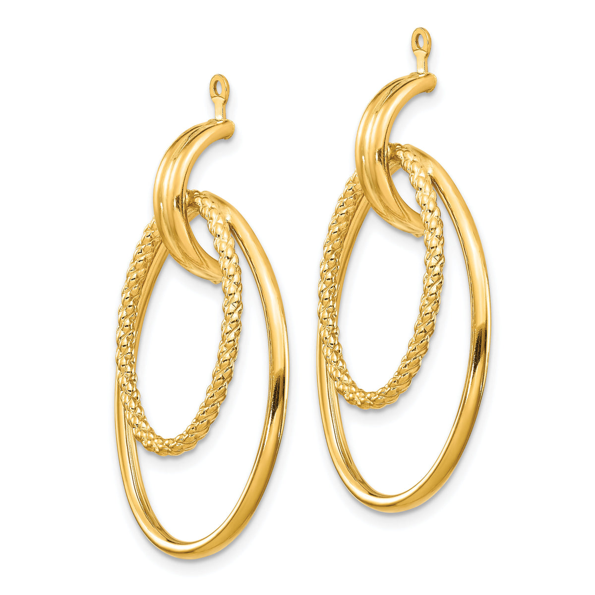 14k Polished Double Oval Earring Jackets-T761