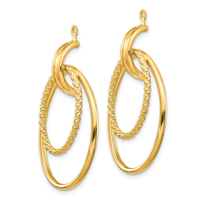 14k Polished Double Oval Earring Jackets-T761