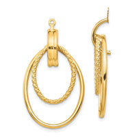 14k Polished Double Oval Earring Jackets-T761