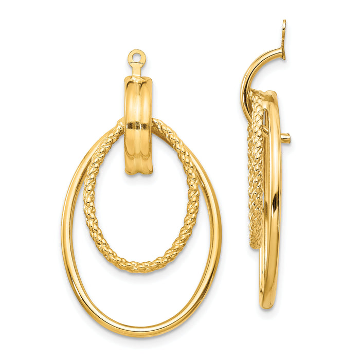 14k Polished Double Oval Earring Jackets-T761