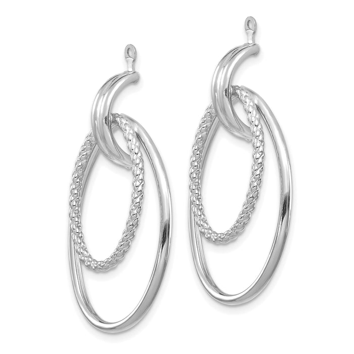 14K White Gold Polished Double Hoop Earring Jackets-T761W