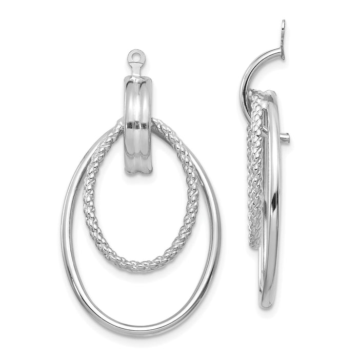 14K White Gold Polished Double Hoop Earring Jackets-T761W