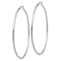14K White Gold Polished 2.5mm Tube Hoop Earrings-T841