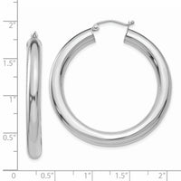 14k White Gold Polished 5mm Lightweight Hoop Earrings-T867L