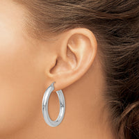 14k White Gold Polished 5mm Lightweight Hoop Earrings-T868L
