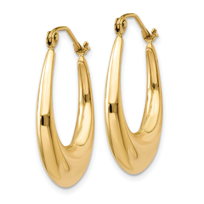14k Polished Hoop Earrings-T896