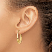 14k Polished Hoop Earrings-T896