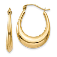 14k Polished Hoop Earrings-T896