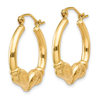 14k Polished Ram Hoop Earrings-T897