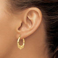 14k Polished Ram Hoop Earrings-T897