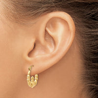 14k Polished Claddagh Hoop Earrings-T899