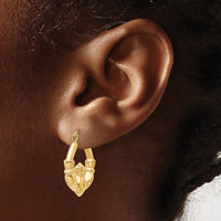 14k Polished Claddagh Hoop Earrings-T901