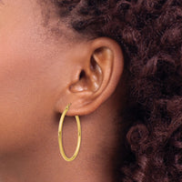 14k Polished 2x35mm Tube Hoop Earrings-T913