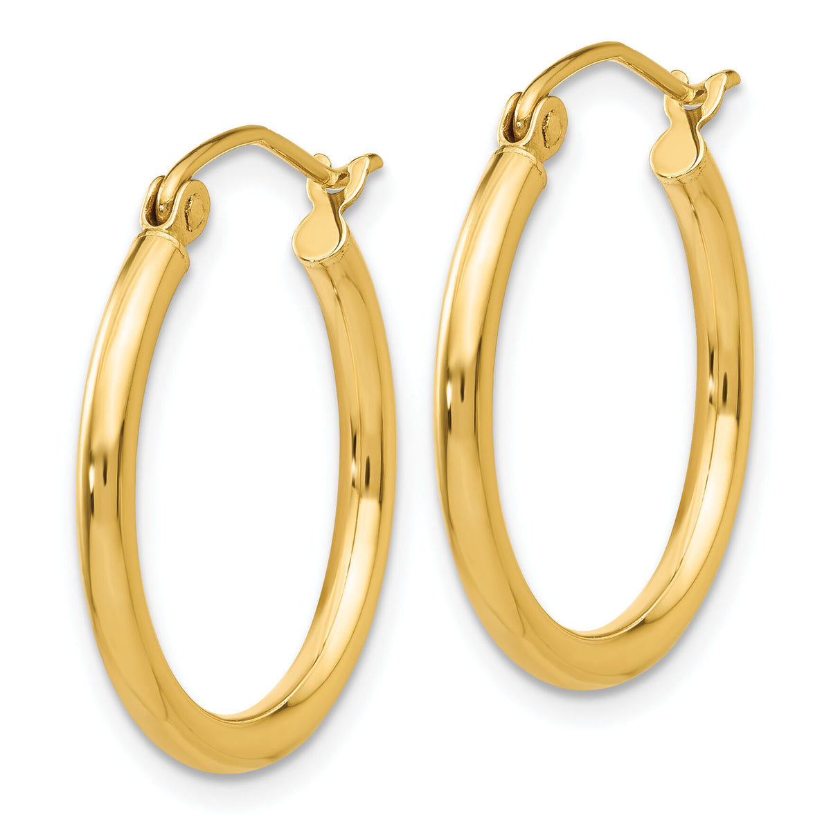 14k Polished 2x20mm Tube Hoop Earrings-T916