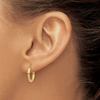 14k Polished 2x15mm Lightweight Tube Hoop Earrings-T917L