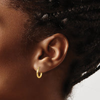 14k Polished 2x12mm Tube Hoop Earrings-T918