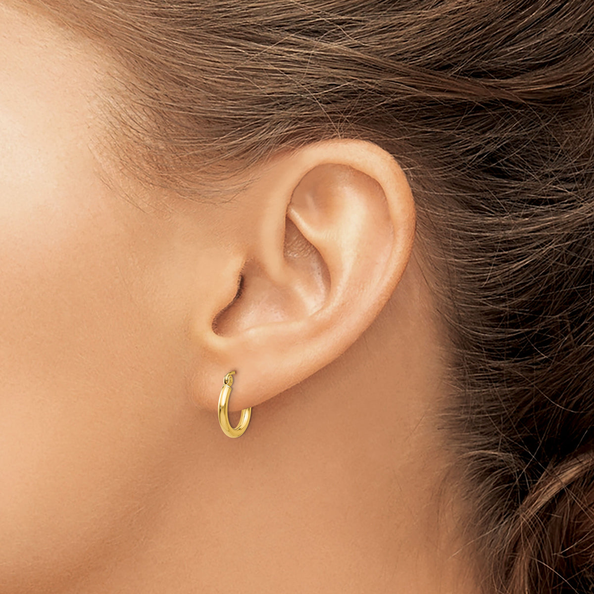14k Polished 2x12mm Lightweight Tube Hoop Earrings-T918L