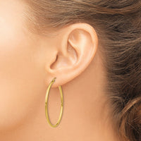 14k Polished 2x40mm Lightweight Tube Hoop Earrings-T919L