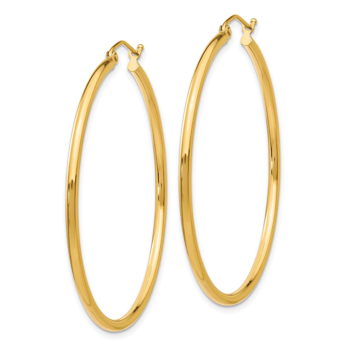 14k Polished 2x45mm Lightweight Tube Hoop Earrings-T920L