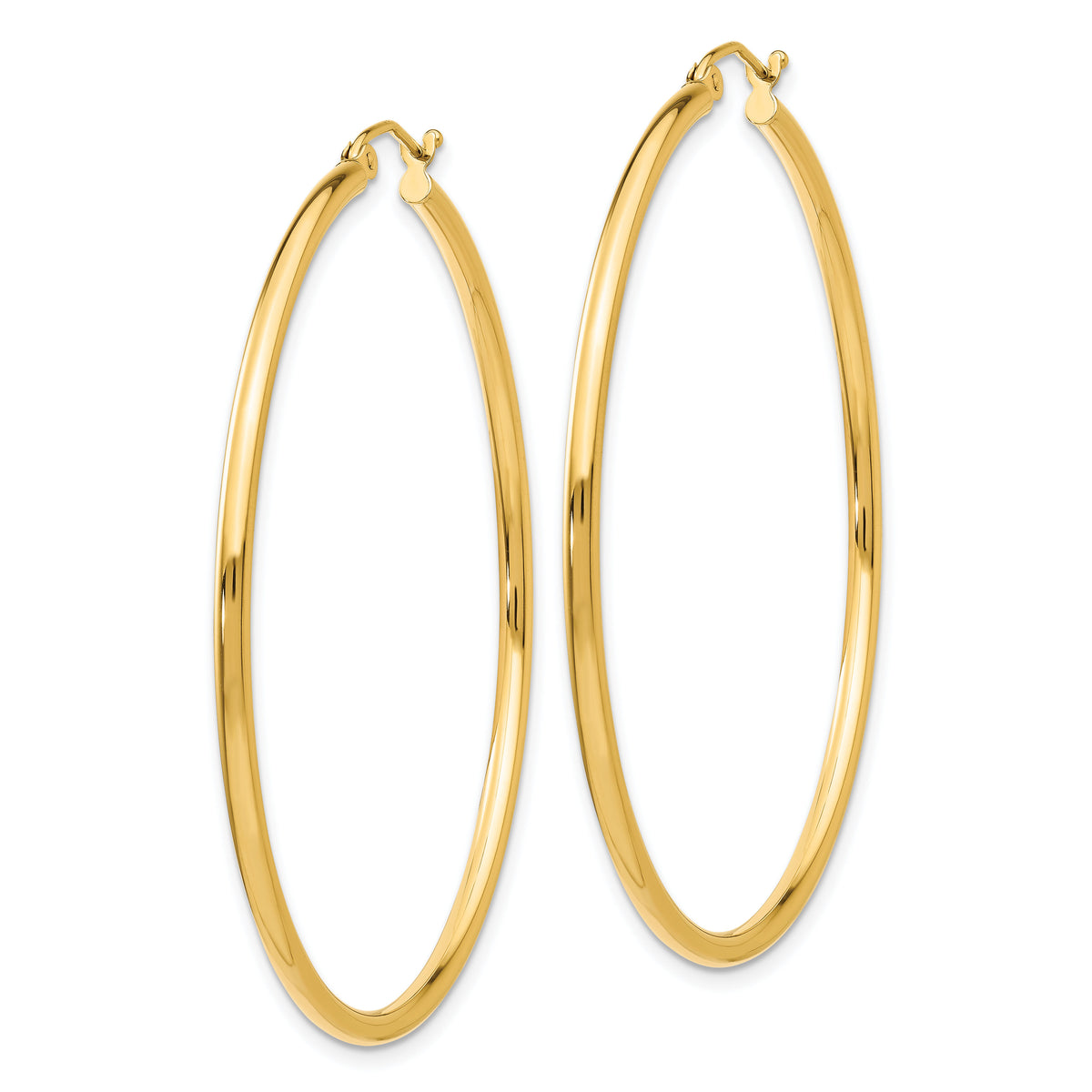 14k Polished 2x50mm Tube Hoop Earrings-T921