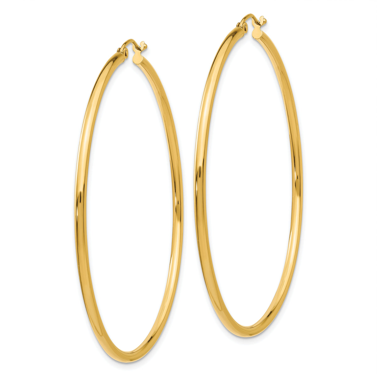 14k Polished 2x55mm Tube Hoop Earrings-T922
